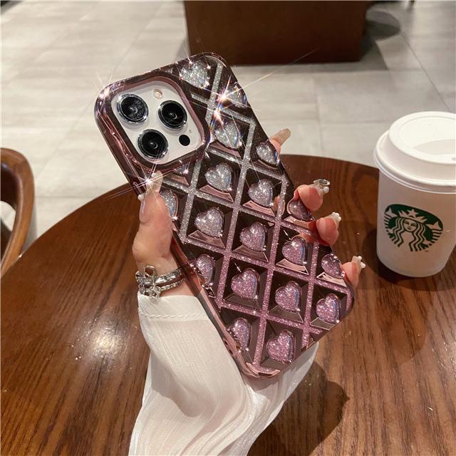 For iPhone 15 Pro Max Luxury Plating Frame Flash Glitter Phone Case For iPhone 11 12 13 14 15 16 Soft Protective Cover