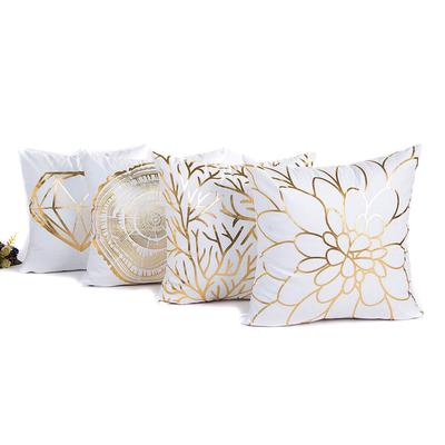 Gold Foil Printing Pillow Case Sofa Waist Throw Cushion Cover Home Decor