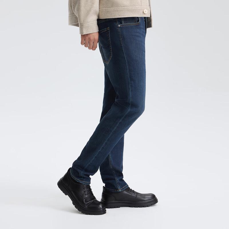 Lee 2025 Zimní Pánské Středně vysoké Zúžené Teplé Džíny