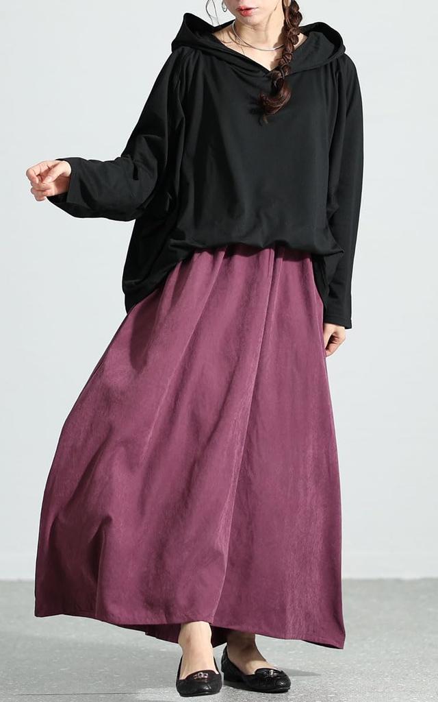 Gold Japan Plus Size Long Autumn Purple Women's Dress, Hoodie, Sleeves, Long, Docking, Style, Sw-0574, 4L-5L,