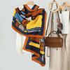 New women's print graffiti contrasting scarf scarf, fashionable autumn and winter thin shawl with sunscreen silk scarf