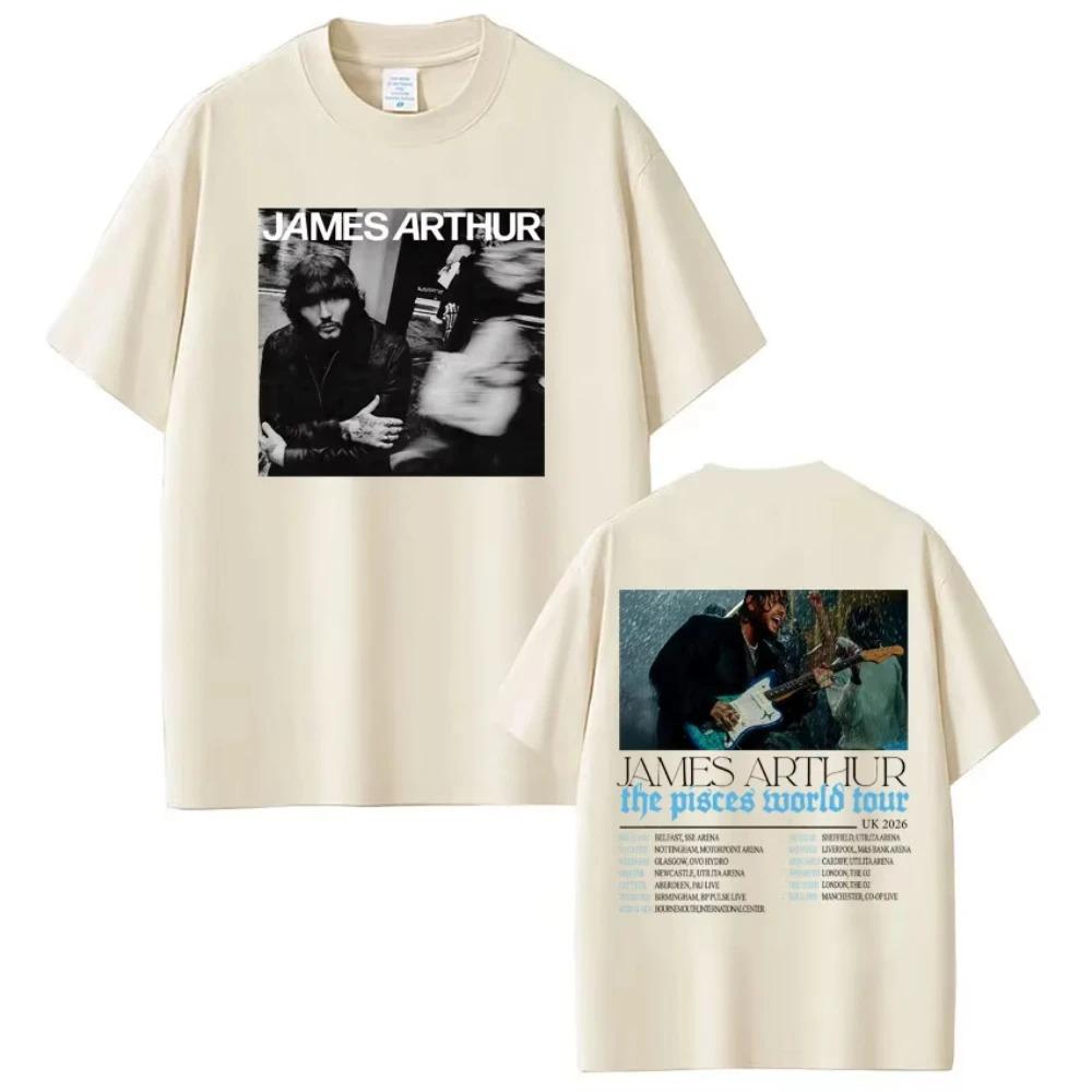 Sänger James Arthur 2026 Pisces Welttournee Vintage Druck T-Shirt Unisex Mode Lässig Locker Baumwolle Damen und Herren T-Shirt