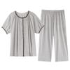 Modal casual pajamas women's summer short-sleeved suit cropped pants 1011 new plus size outside loungewear