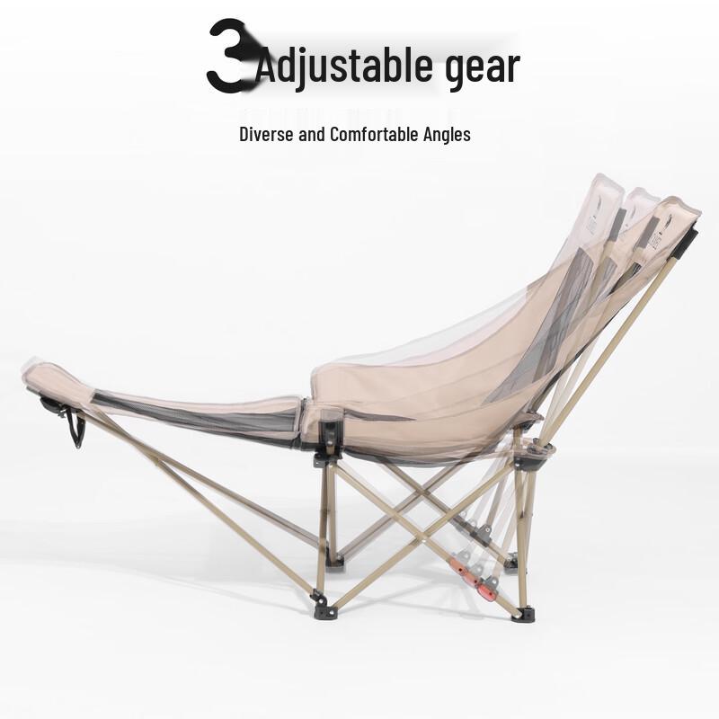 Camel Foldable Padded Outdoor Lounge Chair with Footrest