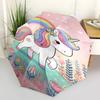 Rainbow Unicorn Outdoor Umbrella - Automatic Open/Closed, Foldable Design, 8-Rib Iron Frame, Festival Gift for Fans and Travelers0104199a
