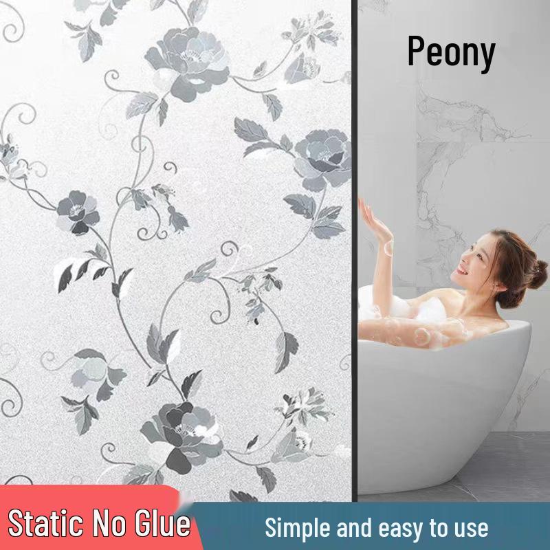 Frosted Glass Stickers: Light-Transmitting & Opaque Electrostatic Film for Bathroom Privacy.