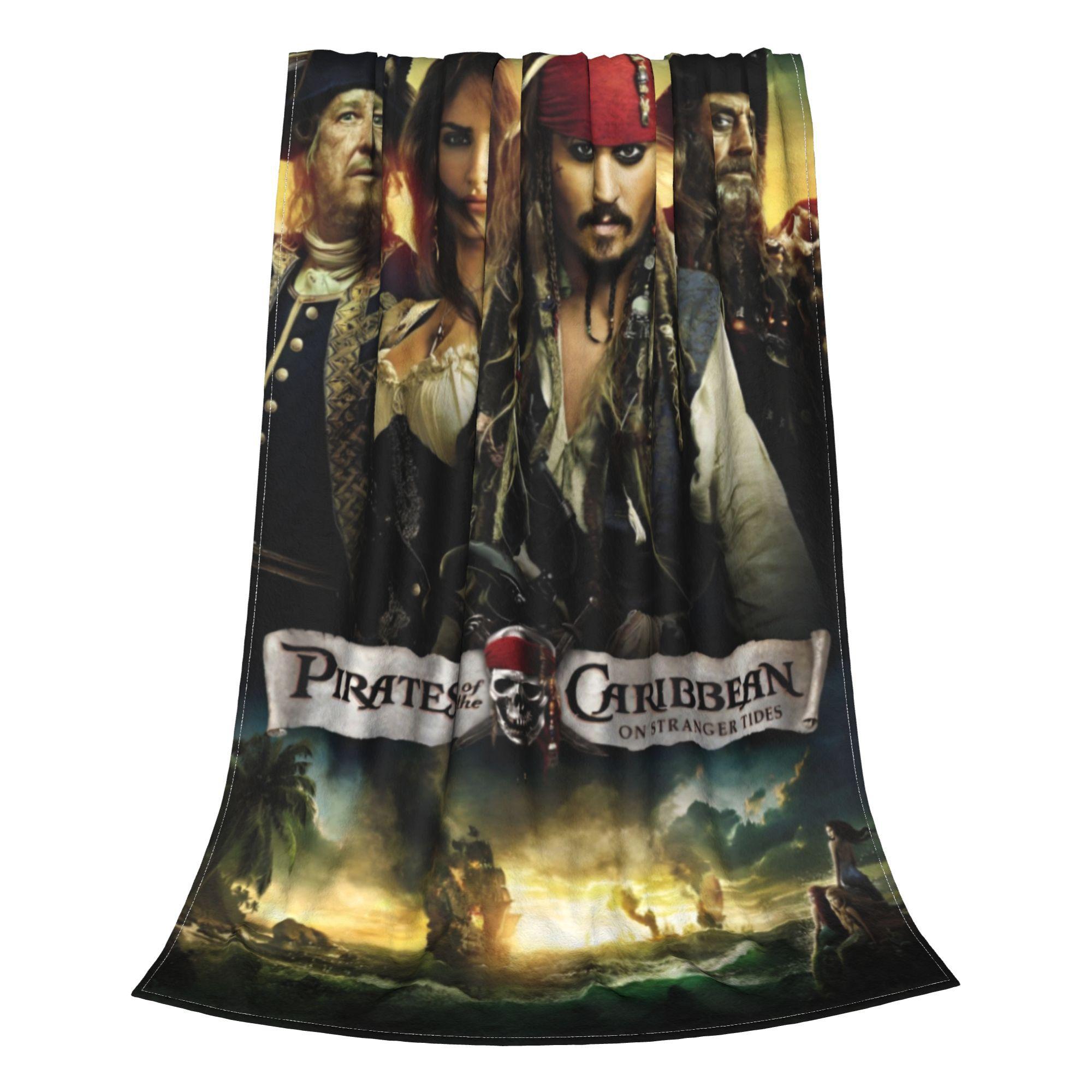 Плед из фланели с изображением Джека Воробья из фильма «Пираты Карибского моря: Странные берега» для дома, дивана, улицы, многофункциональный. 30x40in
