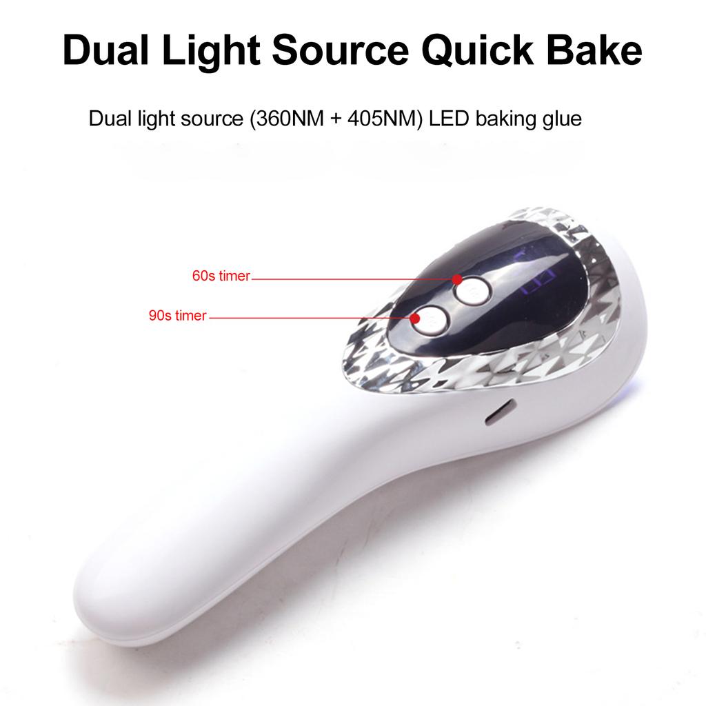 Manicure Handheld Therapy Lamp with LCD Display Rechargeable Quick Drying Nail Polish Dryer