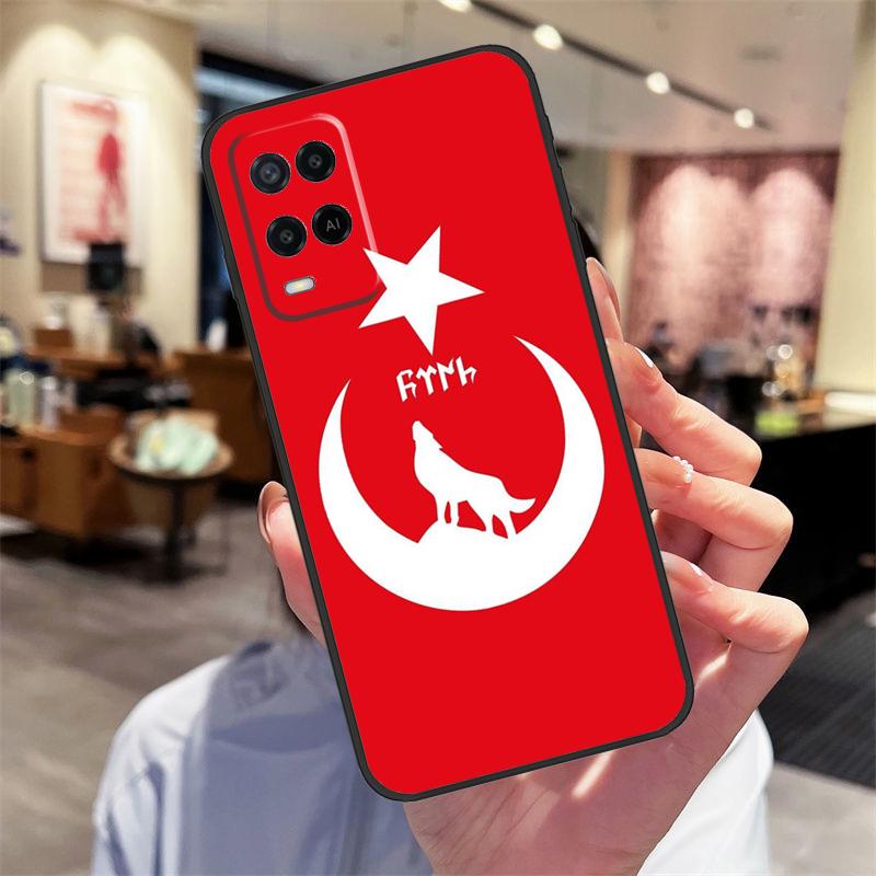 Türkei Flagge Hülle Für Oppo A94 A74 A54 A18 A38 A58 A78 A98 A40 A60 A80 A16 A76 A96 A15 A17 A77 A57S Cover