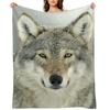 GREY WOLF Throw Blanket Luxury Throw Blankets For Baby Cute Plaid Picnic Blankets