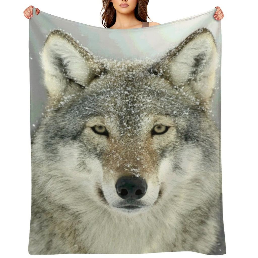 GREY WOLF Throw Blanket Luxury Throw Blankets For Baby Cute Plaid Picnic Blankets