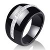 New Fashion Luxury Round Gem Stone Cubic Zirconia Ceramic Ring Statement Rings For Women Jewelry