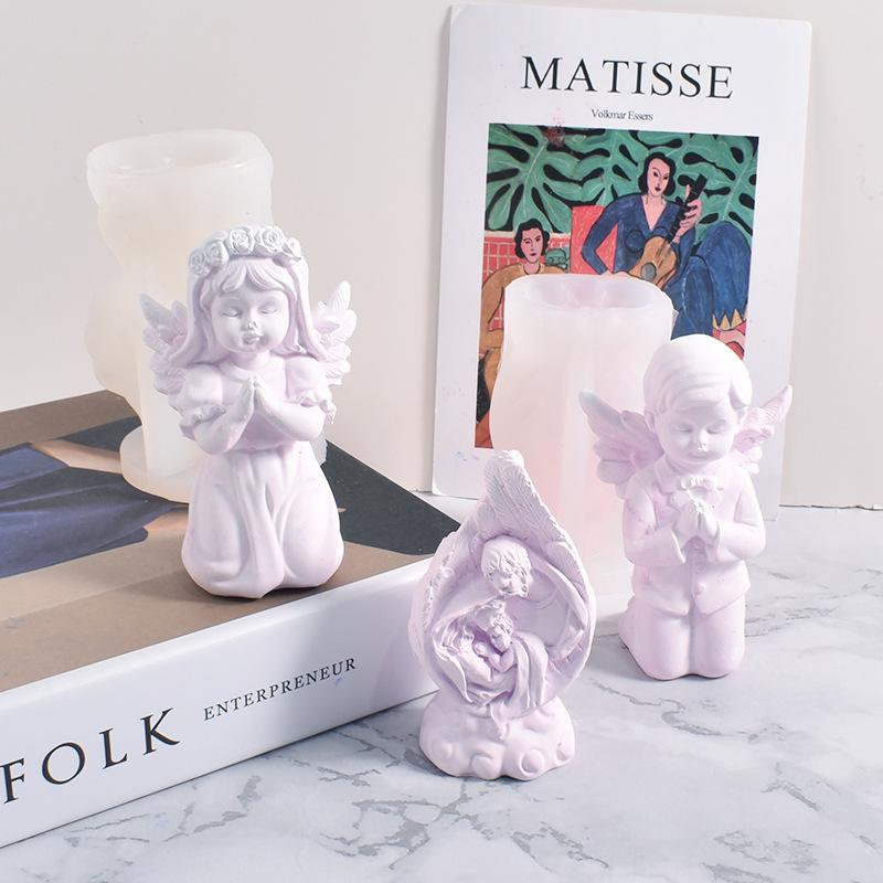 1 szt. DIY Forma Epoksydowa Anioł Świeca Anioł Róża Chłopiec Dziewczynka Modlitwa Anioł Forma Silikonowa