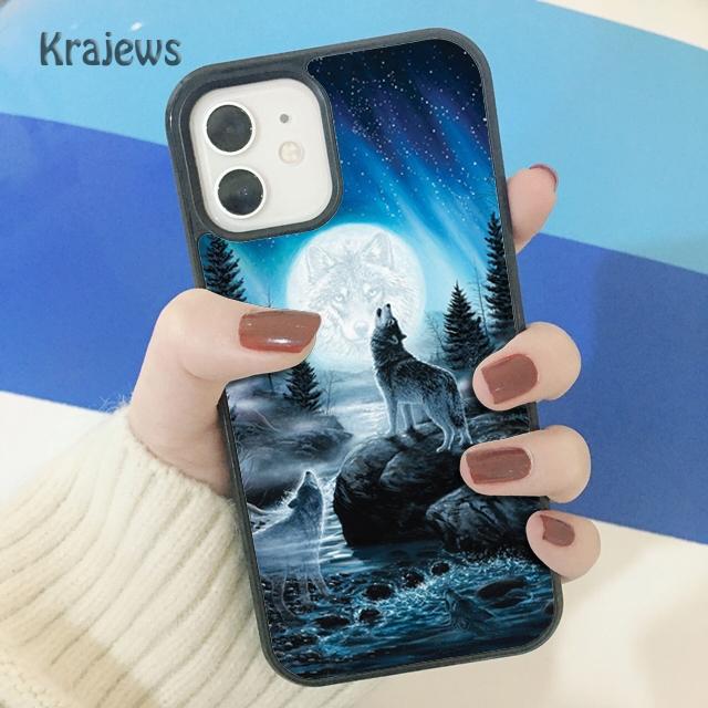 Krajews Animal The Wolf Howl Soft Phone Case Cover For IPhone 18 17 Air 16 15 14 plus 11 12 13 pro max coque Shell Fundas