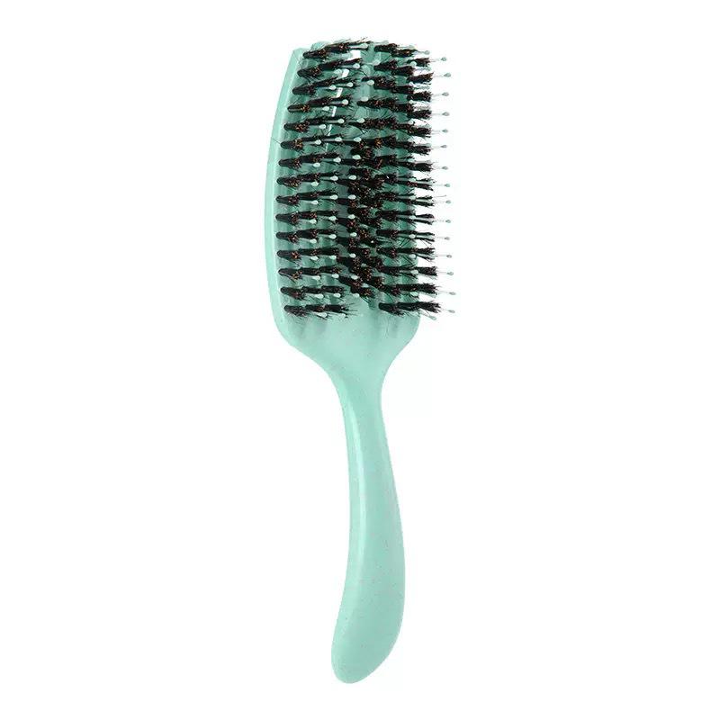 Pig Bristle Fluffy Styling Six-Claw Straightening Hollow Rib Massage Comb