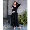 Early autumn long-sleeved waist dress children's new models are popular this year, butterfly skirt irregular long dress