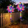 Colorful Solar Pinwheel Light, Waterproof Solar Powered Wind Spinner Light, Outdoor Rotating Pinwheel, Pathway Light for Garden Yard Patio Lawn Decor