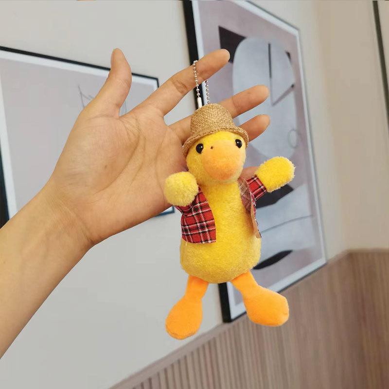 Plush Duck Lovable Keychain Soft Stuffed Animal Key Ring Bag Ornament