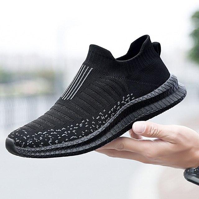 Men Shoes Breathable Sneakers Comfortable Running Shoes Tenis Outdoor Slip On Walking Sneakers Sock Jogging Shoes