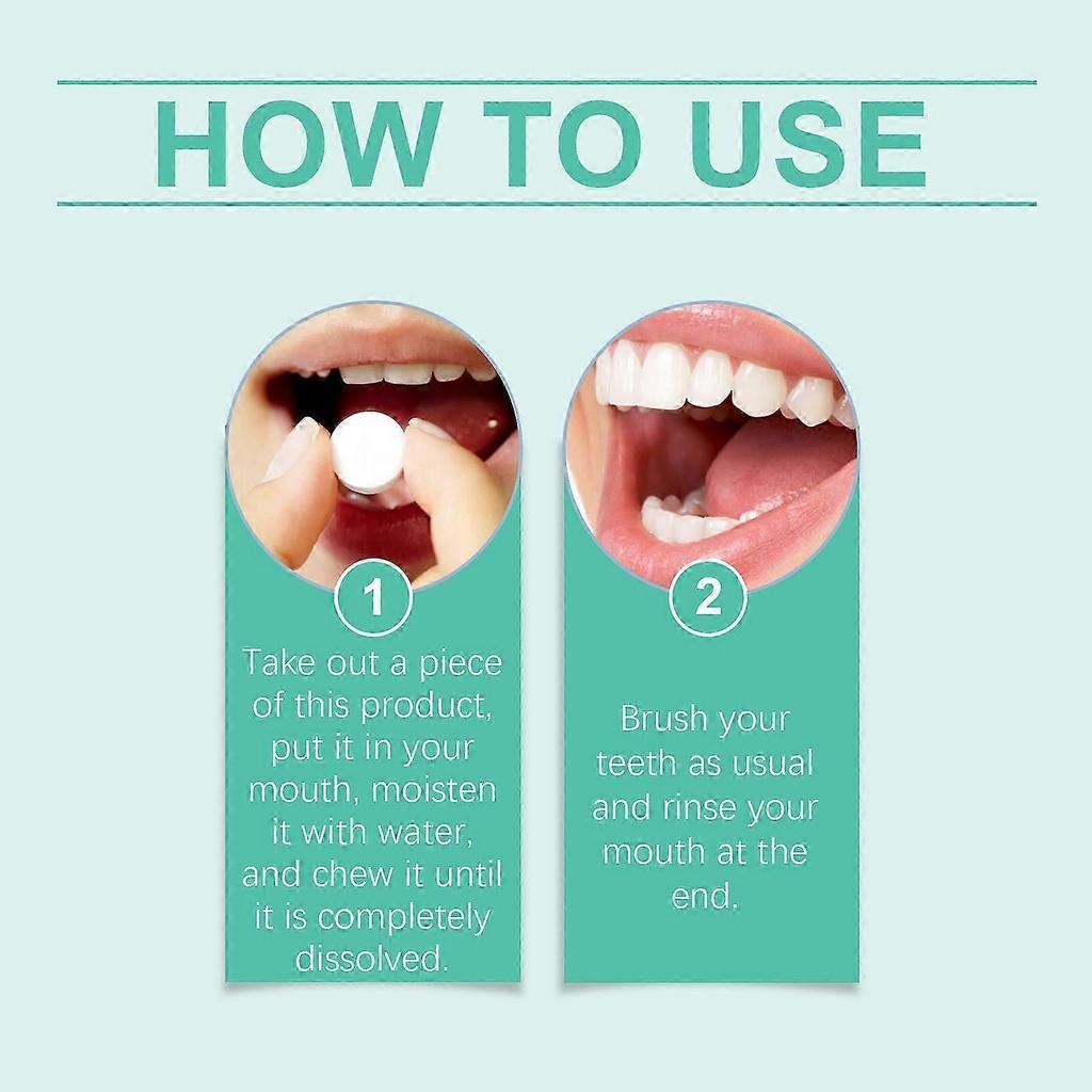 Mint Whitening Toothpaste Tablets - Fresh Breath Oral Deodorizer, Portable Chewable Toothpaste for Confident Smiles