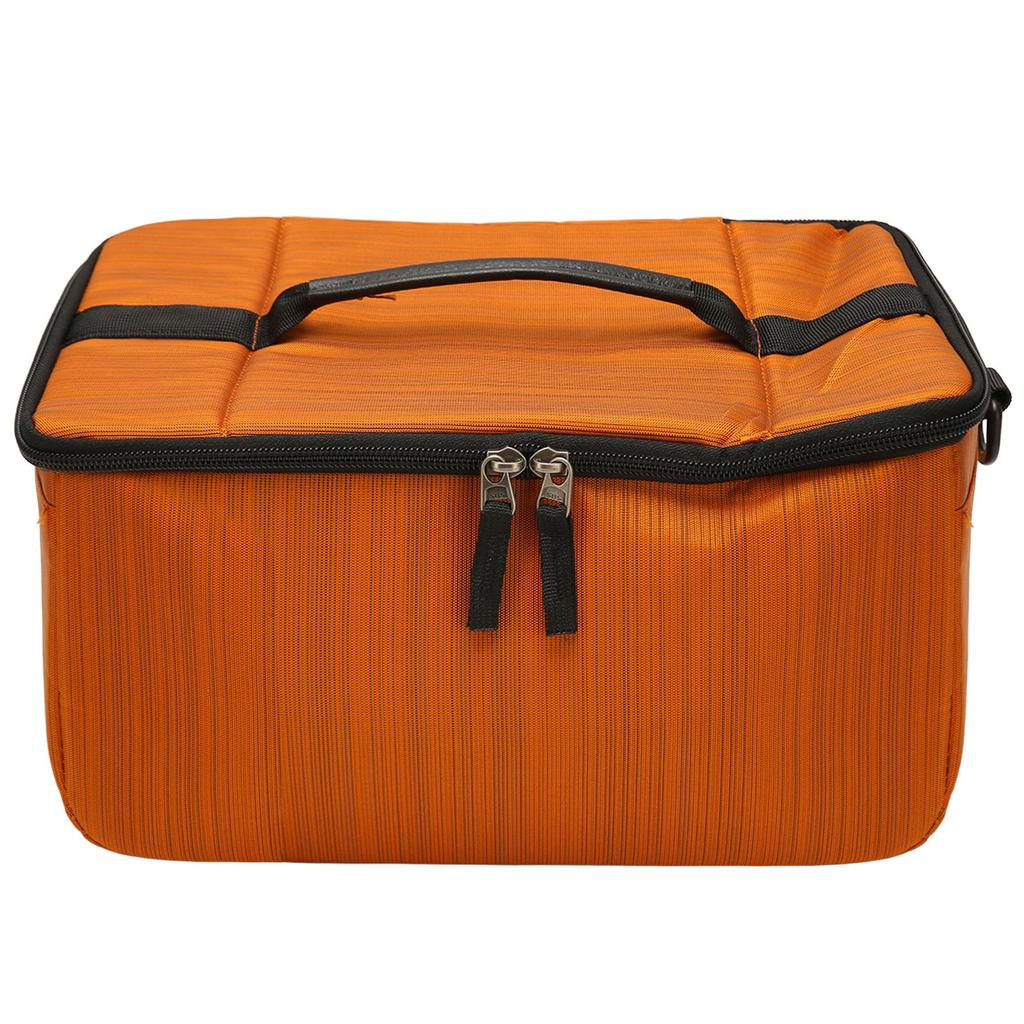 Camera Bag Orange Waterproof Large Capacity Shoulder Bag 6 Inner Divider Widened Strap Holds 2