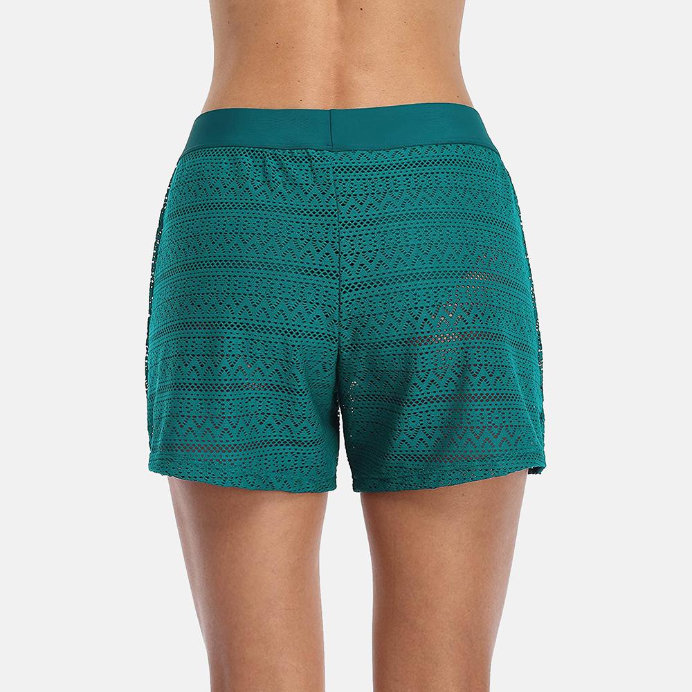 CHARMLEAKS Womens Swim Shorts High Waist Hollow Out Swimsuits Build-in Brief Swimwear Briefs Swimming Bottom Tankini Bottoms