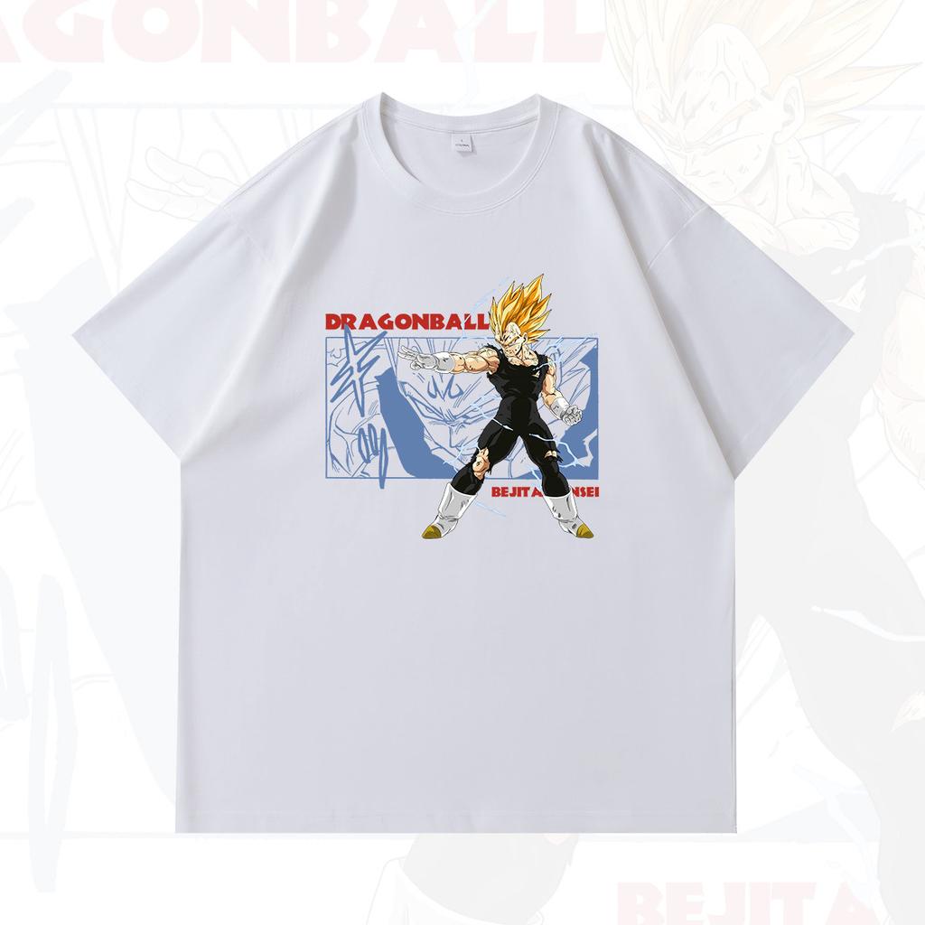 Dragon Ball Anime Peripheral Printed Japanesestyle Pure Cotton Shortsleeved Tshirts for Men and Women Super Saiyan