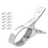 Set of 12 Slim Stainless Steel Clothespins, Aluminum, for Clothes Drying, Travel, Stylish, Hangers, Laundry Scissors, Mini, Outdoor, Rust-Resistant, P