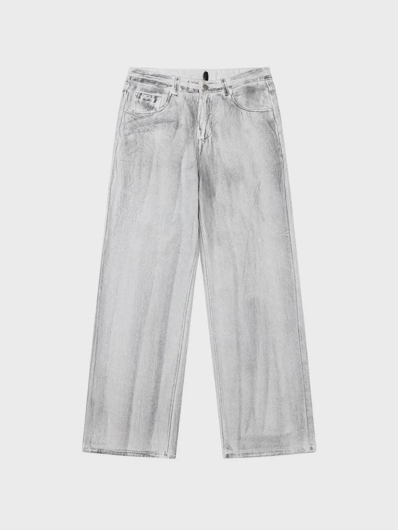 

Мужские винтажные джинсы свободного кроя с белыми чернилами XL