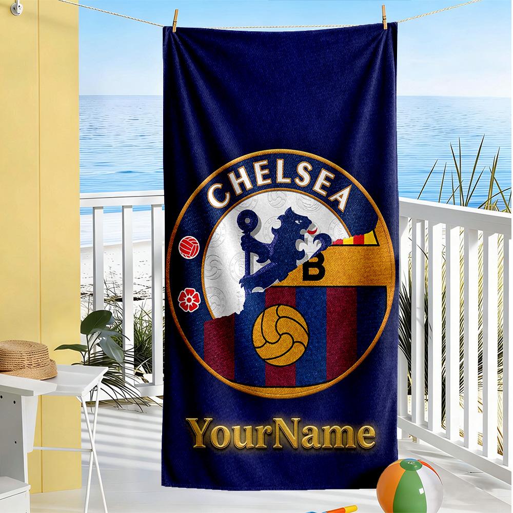 Chelsea Customize Your Name Beach Towel Soft Durable Quick-Dry Ideal for Travel Outdoor Swim Pool Yoga Surf Camping Hiking Gym Gift Holiday