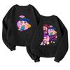 Children's Fashionable Lightweight Long-sleeved Round Neck Pullover With Pockets Printed Pullover
