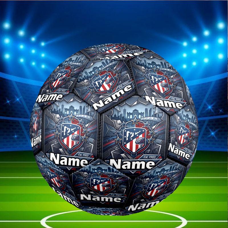 Custom Name Personalized Atletico Madrid Print Size 5 Soccer Ball Training & Match Football, for Team, Kicking, Gift for Football Enthusiasts