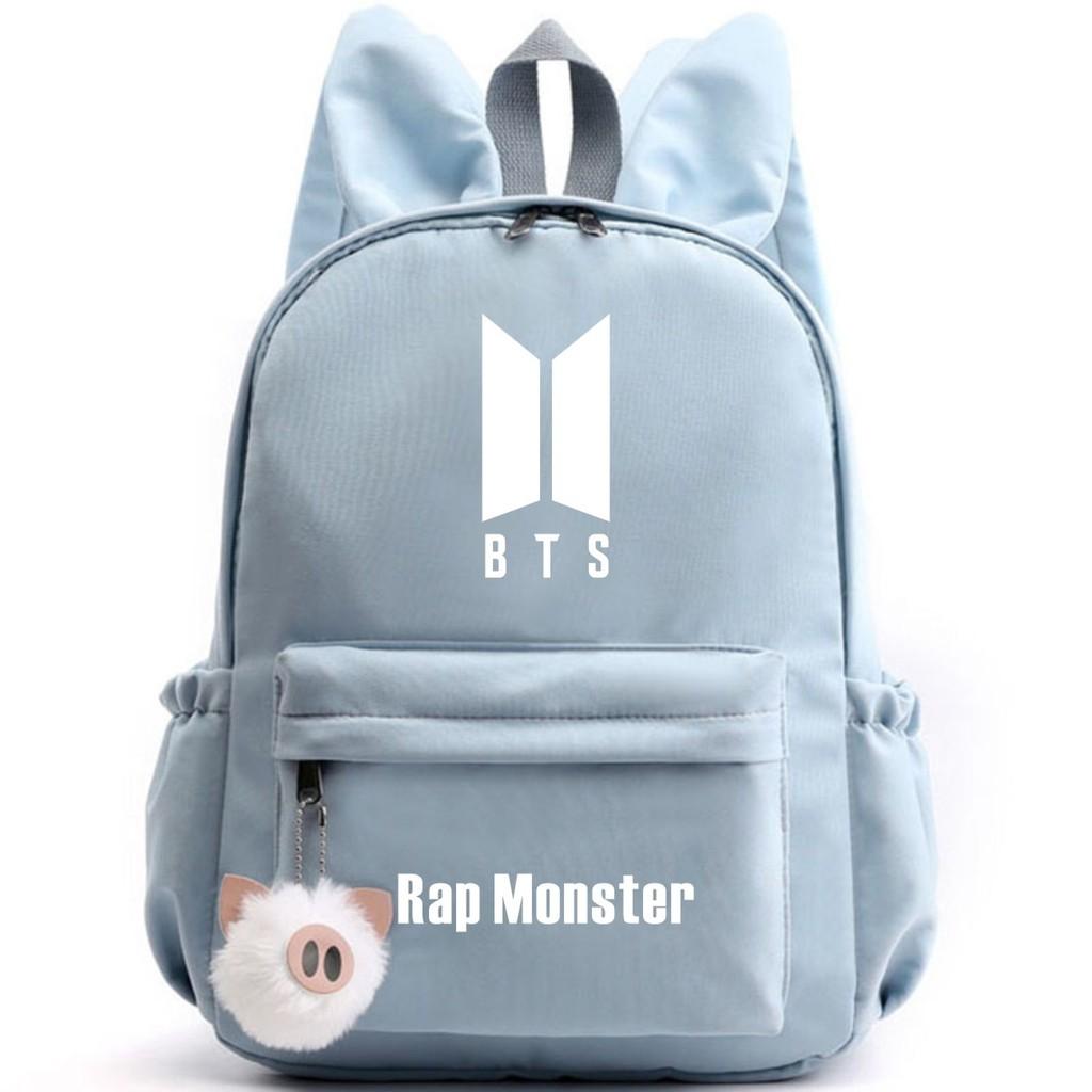Bunny Kpop Bts Rabbit Ears Backpack Girls School Bags V With Piggy Pendant Plush