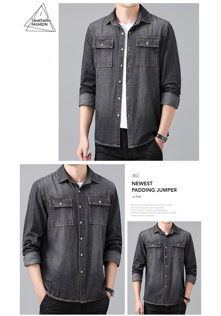 Men's Plus Size Casual Denim Jacket - Versatile Trend for Spring & Autumn