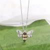 Fashionable Temperament Diamond Creative Little Bee Shaped 925 Sterling Silver Cute Personalized Necklaces XL065