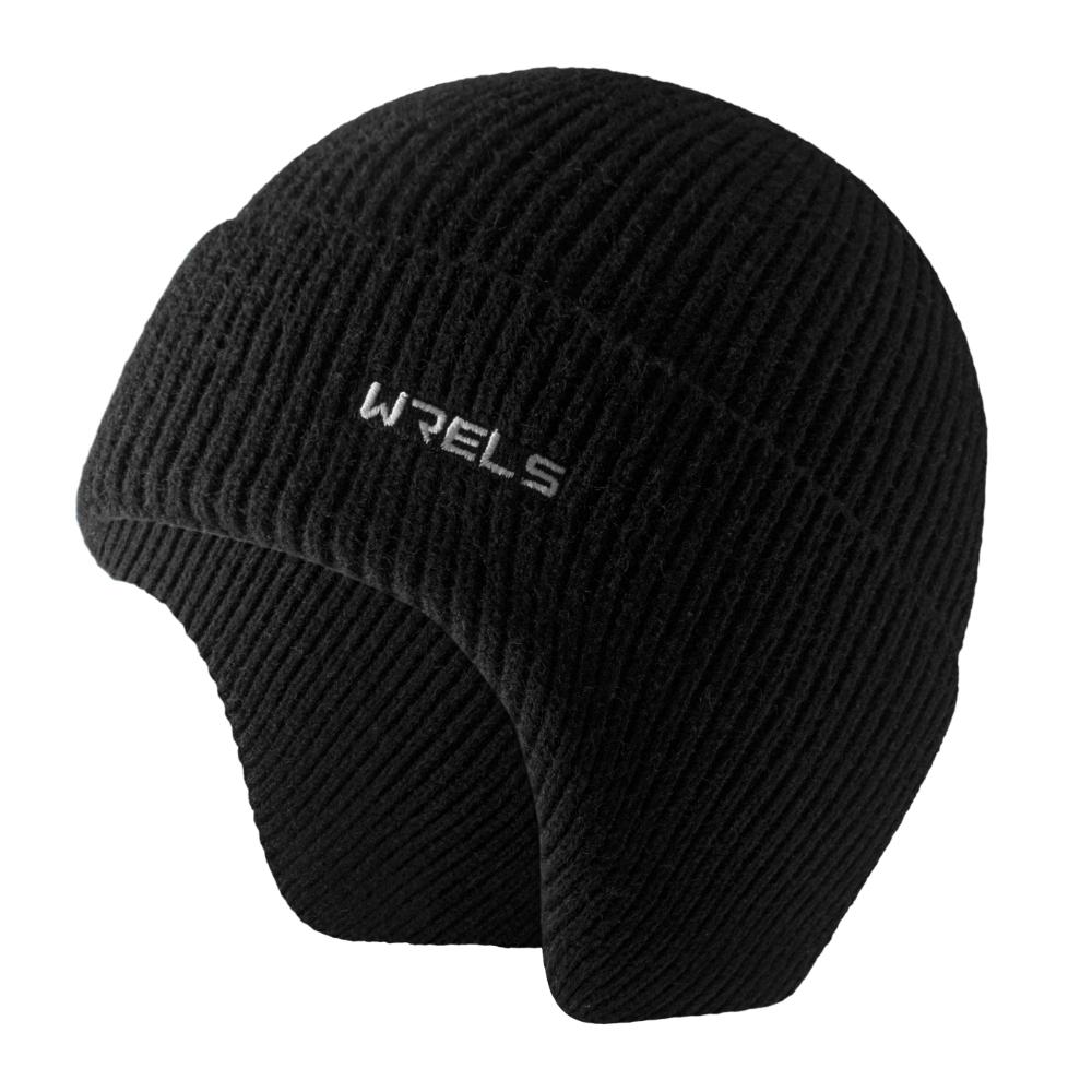 

WRELS Earflap Hat Stretchy Thickened Knitted Winter Beanie Hat Windproof Cold-proof Men Women Mountaineering Skiing Hiking Cap