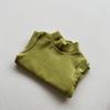 Kids Unisex Long Sleeve Half Collar Thick Warm Solid Casual Bottoming Shirt