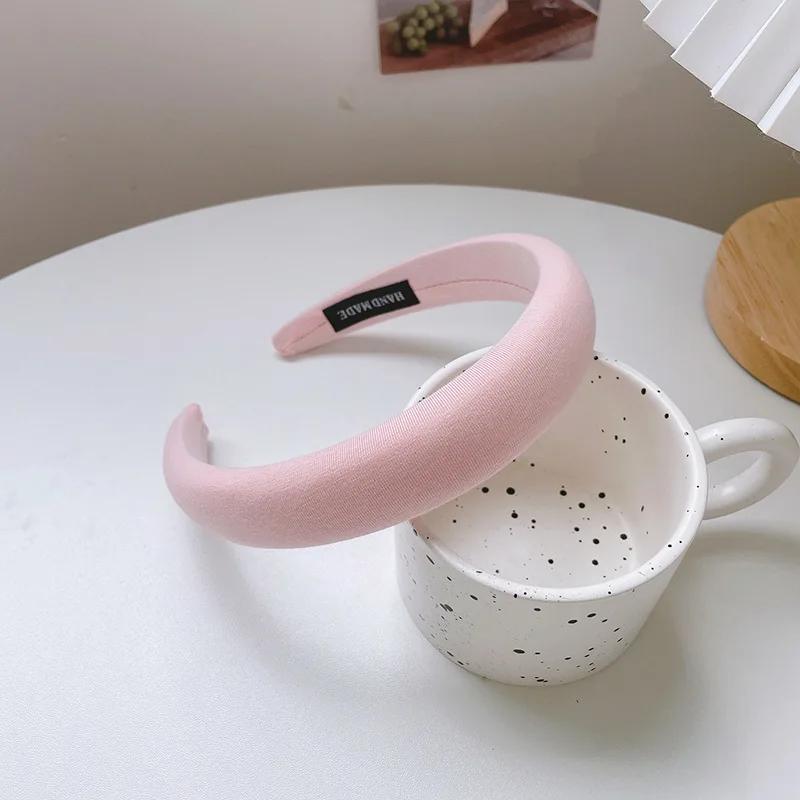 New Fashion Solid Color Wide Hairbands for Women Girls Vintage Simple Soft Elastic Hairband Headwear Hair Accessories