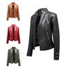 2022 Women's European & American Slim Fit Stand Collar Leather Motorcycle Jacket