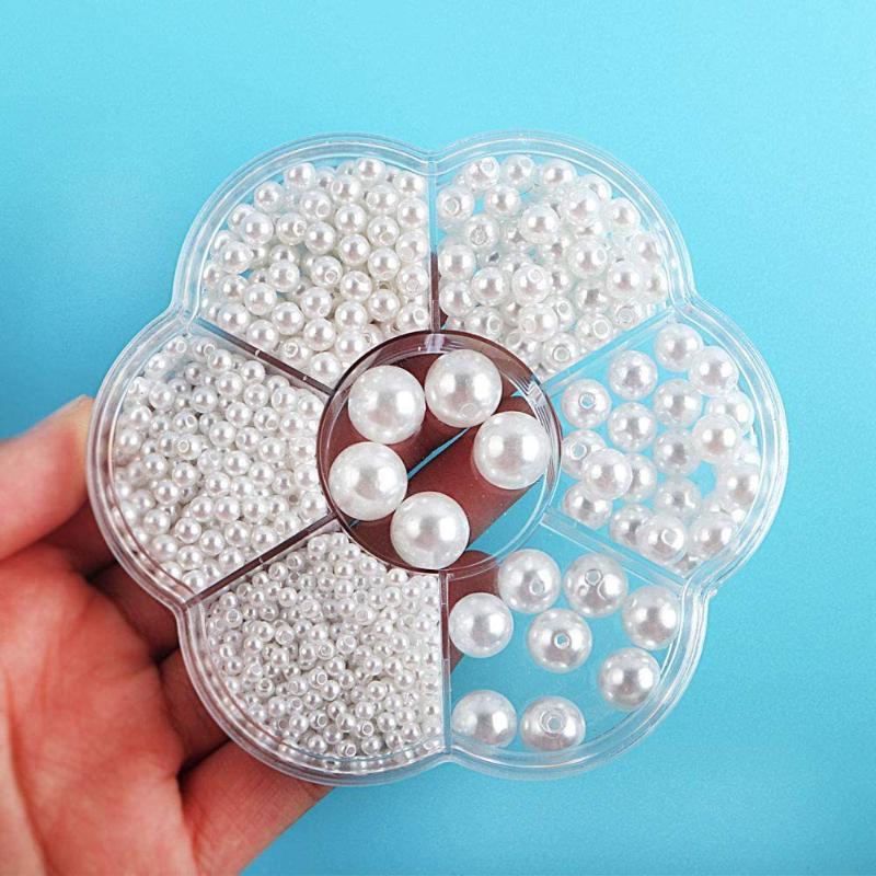 3/4/5/6/8/10/12mm Gemischte Box mit Löchern ABS Imitation Perle Meerjungfrauen-Illusions-Farbverlauf Kunststoffperle DIY-Material