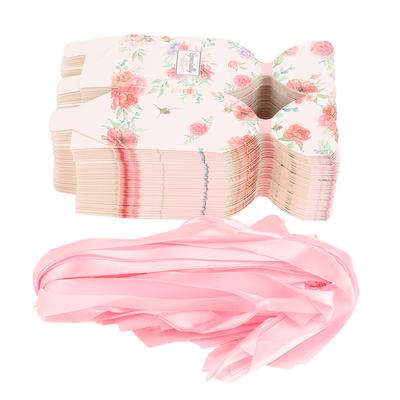 50 Set Wedding Favor Boxes Floral Pattern Retro Style Easy Assemble Candy Boxes Party Favors with
