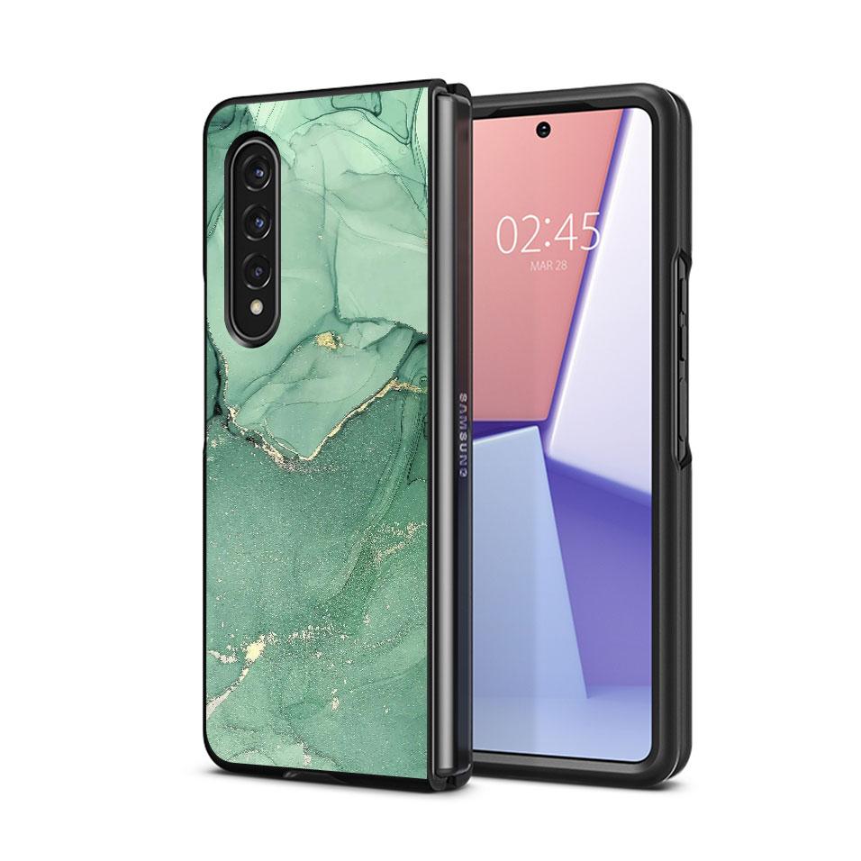 for Samsung Galaxy ZFold4 Z Fold4 Z Fold5 5G Z Fold3 Hard PC Shockproof Cases Cover Granite Marble Back