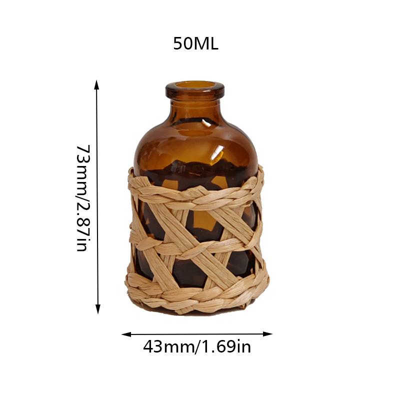 1PC Home Natural Woven Bohemian Bottle Rattan Decor Eco-friendly Grass Macrame Aromatherapy Decorative 50ml/100ml