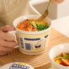 Instant Noodles Ramen Cup Ceramic Windows Microwave Safe Tableware Japanese-style Ramen Bowl Hetbahn Noodle Bowl Cute Tableware