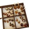 Exquisite Maelard Brown Resin Stud Earrings for Women: High-End, Fashionable, and Versatile Autumn/Winter Ear Accessories