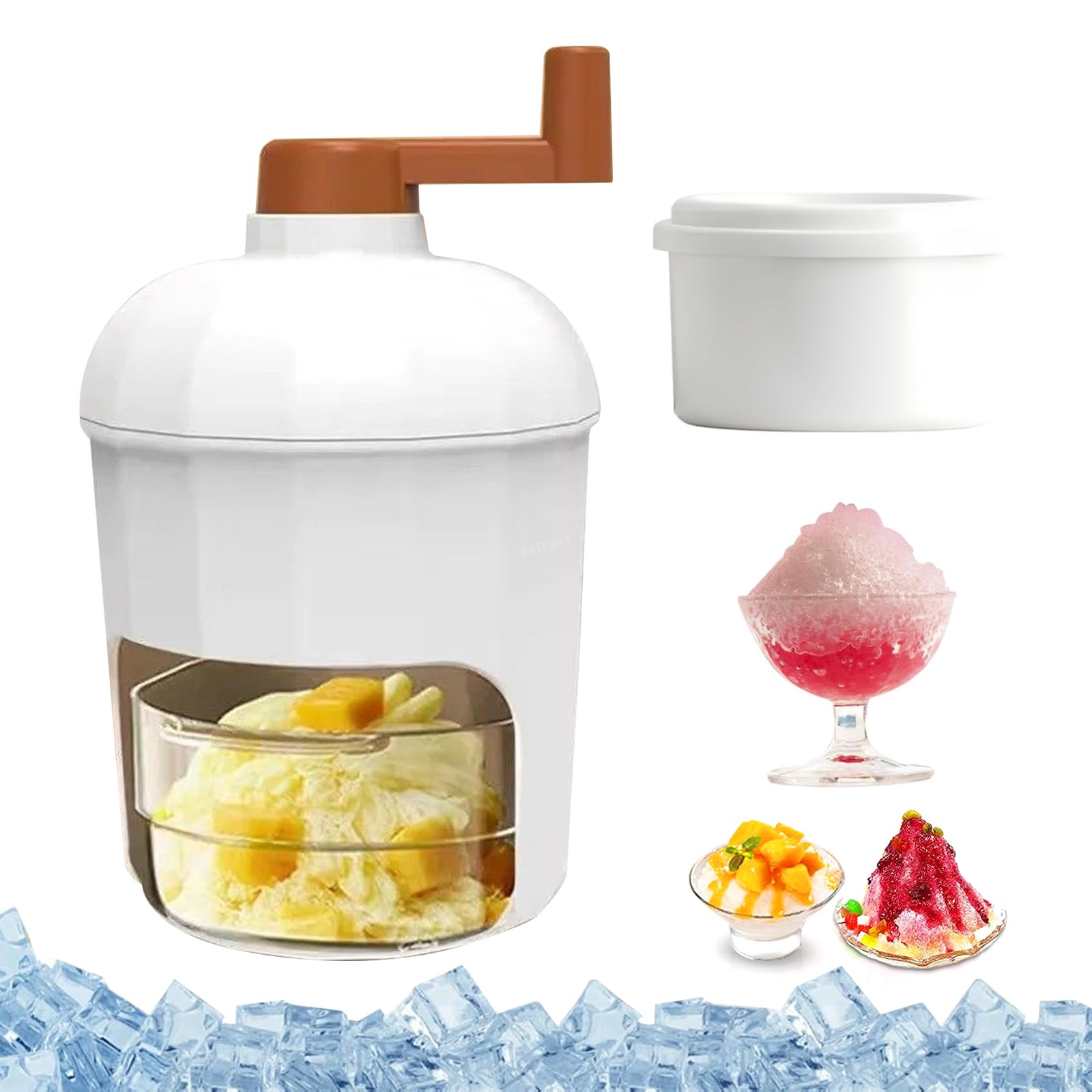 

Manual Shaved Ice Maker with Ice Maker Cup for Fluffy Easy to Removable and No Batteries for Home or Commercial Compact Ice Manual Shaved Ice Maker белый