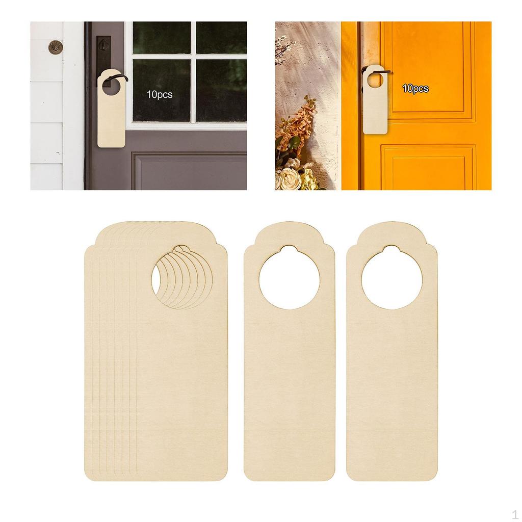 10x Umeraș pentru mâner de ușă Semne goale Scrieți-vă propriile mesaje Placă pentru dormitor din lemn pentru casă