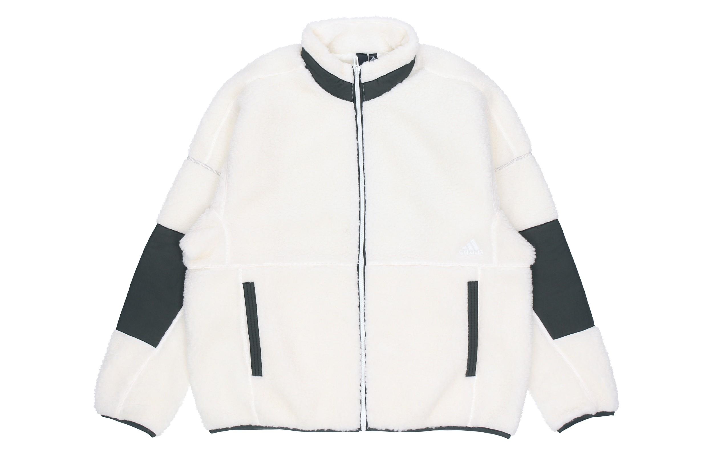 Adidas Velvet Jackets Men s White Stand Collar Thickened ED1922 M