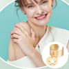 304 Stainless Steel Rings, with Stainless Steel Pendant, Golden & Stainless Steel Color, Adjustable, 26.6~40mm