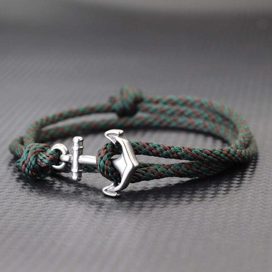Braided Anchor Bracelet Double Layer Rope Braclet Men Adjustable Women Navy Style Nautical Adventure Accessories Students